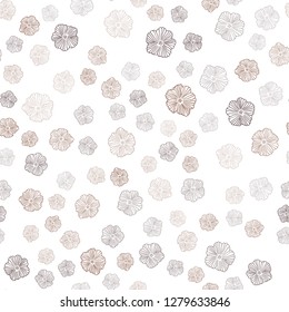 Dark Pink, Red vector seamless natural artwork with flowers. Colorful illustration in doodle style with flowers. Design for wallpaper, fabric makers.