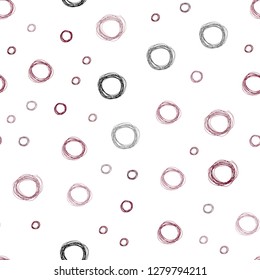 Dark Pink, Red vector seamless background with bubbles. Blurred bubbles on abstract background with colorful gradient. Pattern can be used for ads, leaflets.