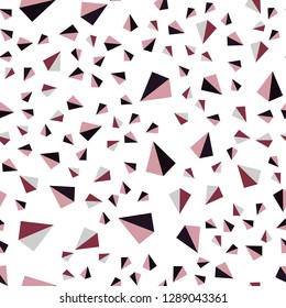 Dark Pink, Red vector seamless, isometric cover with polygonal style. Glitter abstract illustration with triangular shapes. Template for business cards, websites.