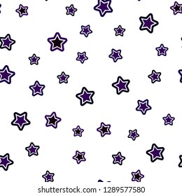 Dark Pink, Red vector seamless cover with small and big stars. Shining colored illustration with stars. Design for textile, fabric, wallpapers.