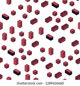 Dark Pink, Red vector seamless, isometric backdrop with rhombus. Glitter abstract illustration with rectangular shapes. Template for business cards, websites.