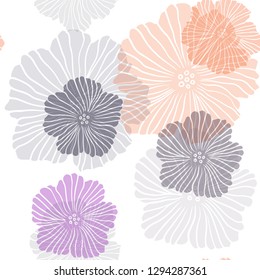 Dark Pink, Red vector seamless elegant background with flowers. Creative illustration in blurred style with flowers. Texture for window blinds, curtains.