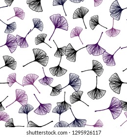 Dark Pink, Red vector seamless elegant background with leaves. Colorful illustration in doodle style with leaves. Texture for window blinds, curtains.