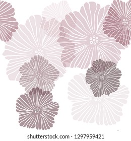Dark Pink, Red vector seamless doodle texture with flowers. Illustration with colorful abstract doodle flowers. Template for business cards, websites.