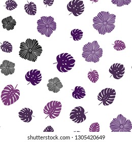 Dark Pink, Red vector seamless elegant background with flowers, leaves. Modern abstract illustration with leaves and flowers. Template for business cards, websites.