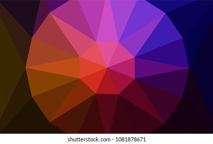 Dark Pink, Red vector shining triangular backdrop with a gem in a centre. Modern abstract illustration with triangles. Polygonal design for your web site.