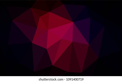 Dark Pink, Red vector shining triangular backdrop. Elegant bright polygonal illustration with gradient. Textured pattern can be used for background.