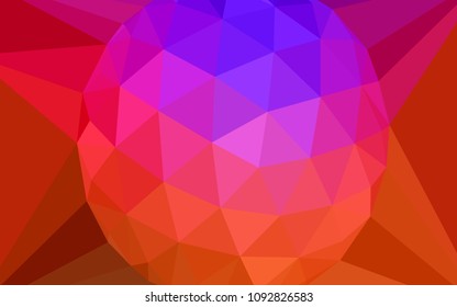 Dark Pink, Red vector shining triangular layout with a gem in a centre. Triangular geometric sample with gradient.  A completely new design for your leaflet.