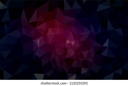 Dark Pink, Red vector shining triangular cover. Geometric illustration in Origami style with gradient.  Polygonal design for your web site.