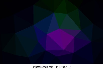 Dark Pink, Red vector shining triangular layout. Creative illustration in halftone style with triangles. Completely new template for your banner.