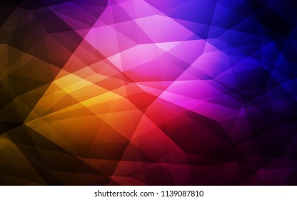 Dark Pink, Red vector shining triangular backdrop. Colorful illustration in polygonal style with gradient. Brand new design for your business.