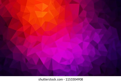 Dark Pink, Red vector shining triangular cover. Modern abstract illustration with triangles. Best triangular design for your business.