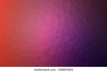 Dark Pink, Red vector shining triangular backdrop. Geometric illustration in Origami style with gradient.  Textured pattern for your backgrounds.