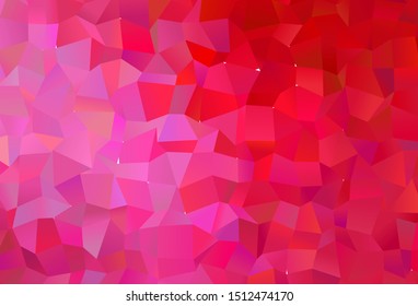Dark Pink, Red vector shining triangular layout. Triangular geometric sample with gradient.  A new texture for your web site.