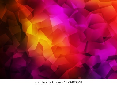 Dark Pink, Red vector shining triangular layout. Shining polygonal illustration, which consist of triangles. A new texture for your web site.