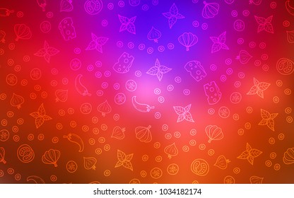 Dark Pink, Red vector template with organic meal. Blurred decorative design of snacks in doodle style. Doodle design for your business advert of cafes.