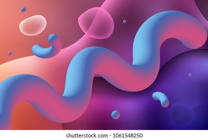 Dark Pink, Red vector template with bent ribbons. Creative geometric illustration in memphis style with gradient. The elegant pattern for brand book.