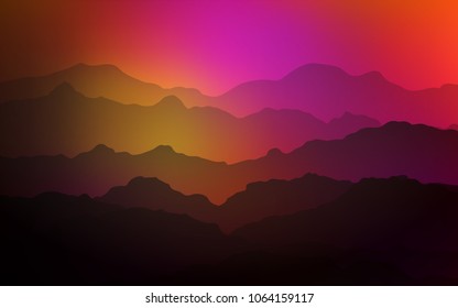 Dark Pink, Red vector template with bent ribbons. A completely new color illustration in mountain style. Mountain design for your web site.