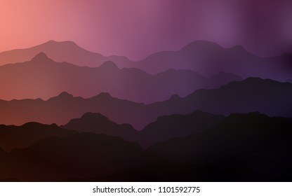 Dark Pink, Red vector template with bent lines. Creative geometric illustration in mountain style with gradient. The best blurred design for your business.