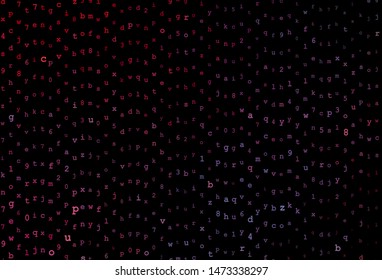 Dark Pink, Red vector template with isolated letters. Abstract illustration with colored latin alphabet. Template for lettering, typography.
