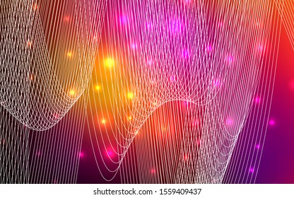 Dark Pink, Red vector template with carnival confetti. Beautiful colored illustration with ribbon in celebration style. New design for ad, poster, banner of your Party.