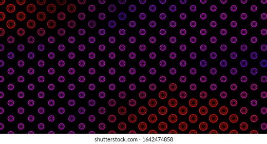 Dark Pink, Red vector template with esoteric signs. Abstract illustration with gothic gradient shapes. Simple design for occult depiction.