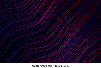 Dark Pink, Red vector template with bent ribbons. A vague circumflex abstract illustration with gradient. A completely new memphis design for your business.