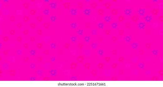 Dark pink, red vector template with flu signs. Simple design in abstract style with infection forms. Best design for quarantine events.