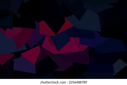 Pink oscuro, plantilla vectorial roja con cristales, triángulos. Ilustración abstracta brillante con formas triangulares. Mejor diseño inteligente para su negocio.