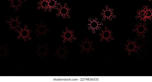 Dark pink, red vector template with flu signs. Simple design in abstract style with infection forms. Simple design against epidemic information.