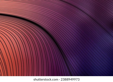 Plantilla de vector rojo, rosa oscuro con líneas dobladas. Una elegante ilustración brillante con líneas de degradado. Plantilla sencilla para su diseño.