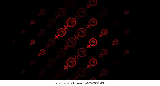 Dark Pink, Red vector template with businesswoman signs. Abstract illustration with a depiction of women's power. Simple design for your web site.