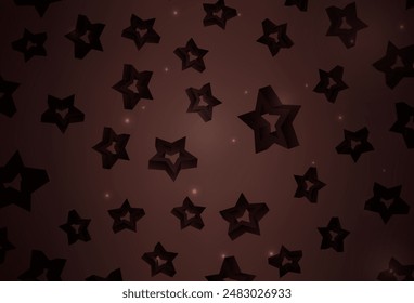 Dark Pink, Red vector template with sky stars. Stars on blurred abstract background with gradient. Pattern for astrology websites.