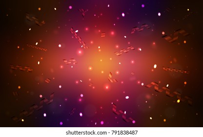 Dark Pink, Red vector template with carnival confetti. Confetti on blurred abstract background with colorful gradient. The pattern can be used for birthday gifts, congratulations.