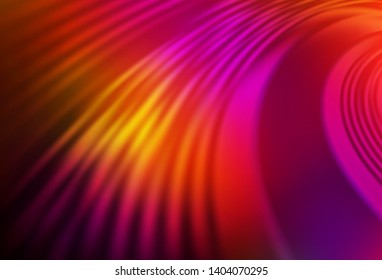 Dark Pink, Red vector texture with curved lines. Colorful illustration in abstract style with gradient. A completely new template for your design.