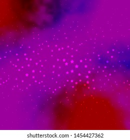 Dark Pink, Red vector texture with beautiful stars. Colorful illustration with abstract gradient stars. Best design for your ad, poster, banner.
