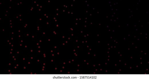 Dark Pink, Red vector texture with beautiful stars. Blur decorative design in simple style with stars. Theme for cell phones.