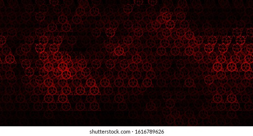 Dark Pink, Red vector texture with religion symbols. Abstract illustration with gothic gradient shapes. Background for esoteric, mystic designs.