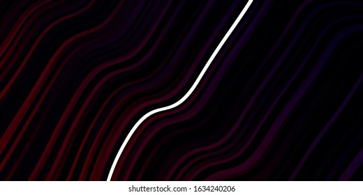 Dark Pink, Red vector texture with curves. Abstract gradient illustration with wry lines. Pattern for booklets, leaflets.