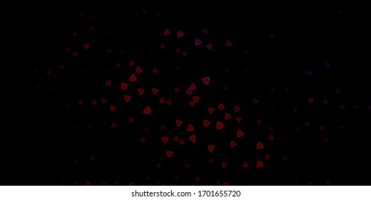 Dark Pink, Red vector texture with religion symbols. Illustration with magical signs of spiritual power. Background for esoteric, mystic designs.