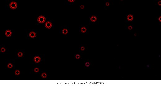 Dark pink, red vector texture with disease symbols. Smart illustration with covid signs in decorative style. Best design for quarantine events.