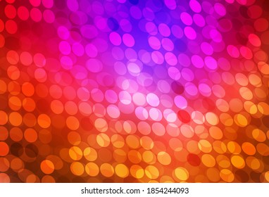 Dark Pink, Red vector texture with disks. Blurred bubbles on abstract background with colorful gradient. Pattern for ads, leaflets.