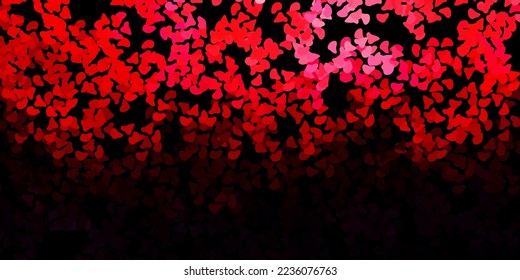 Dark pink, red vector texture with memphis shapes. Colorful abstract forms with gradient in simple style. Modern design for your ads.