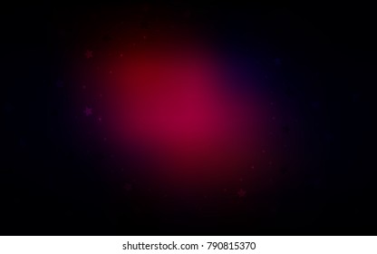 Dark Pink, Red vector texture with beautiful stars. Shining colored illustration with stars. The template can be used as a background.
