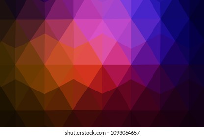 Dark Pink, Red vector triangle mosaic texture. Colorful abstract illustration with triangles. New template for your brand book.