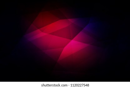 Dark Pink, Red vector triangle mosaic template. Geometric illustration in Origami style with gradient.  Triangular pattern for your design.