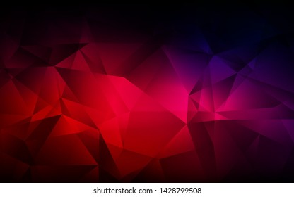 Dark Pink, Red vector triangle mosaic background. Glitter abstract illustration with an elegant triangles. Polygonal design for your web site.