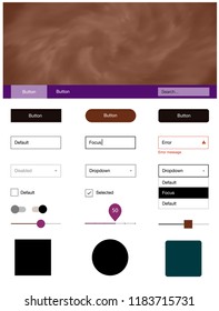 Dark Pink, Red vector ui ux kit with space stars. Colorful ui/ux kit with header consisted of clouds & stars. This template you can use for websites.