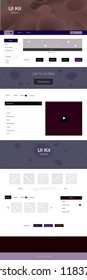 Dark Pink, Red vector ui ux kit with lines, ovals. Creative illustration in halftone marble style with gradient. This sample is for your landing page.