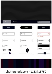 Dark Pink, Red vector web ui kit with lamp shapes. Colorful abstract illustration with gradient lines. Simple colorful design for websites.